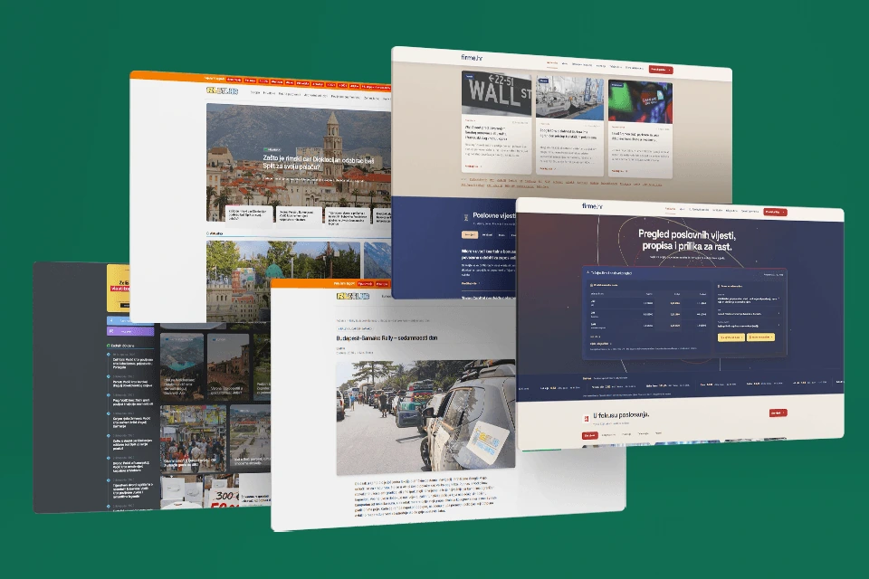 Prikazi web portala Firme i Izleti